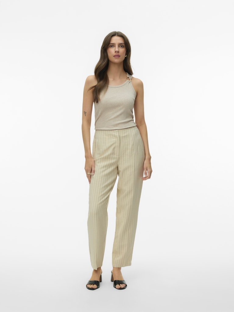 Vmkiki S/l O-neck Top Jrs Btq - Zand