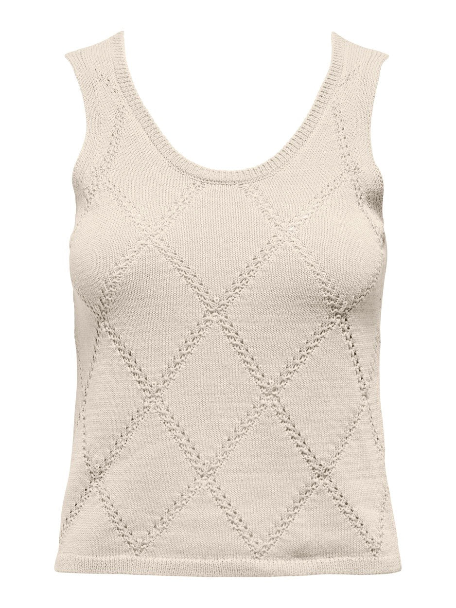 Jdythea Life Diamond S/l Tank Top K - Beige