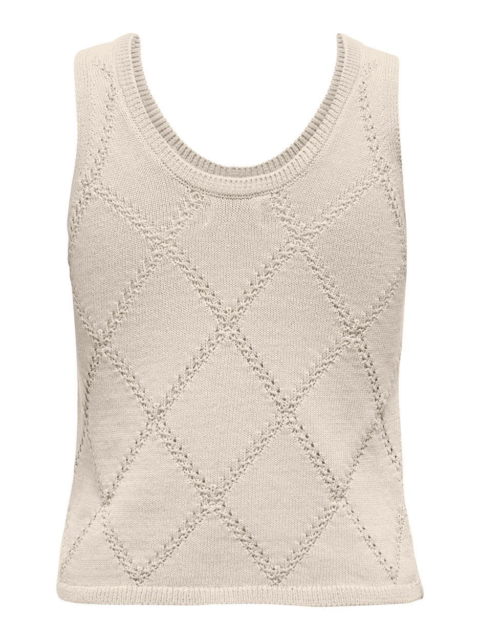 Jdythea Life Diamond S/l Tank Top K - Beige