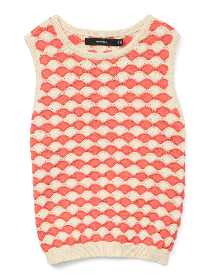Vmcarry Sl O-neck Top Ga - Ecru Dessin