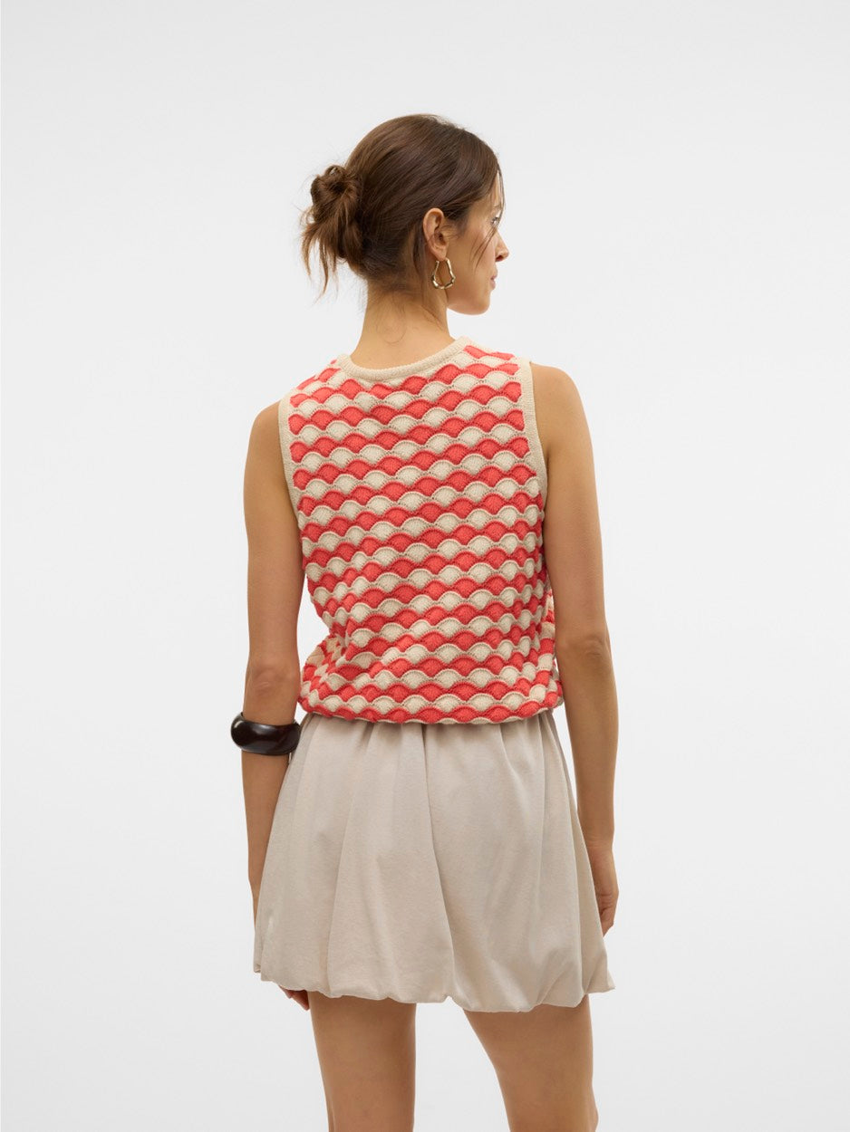 Vmcarry Sl O-neck Top Ga - Ecru Dessin