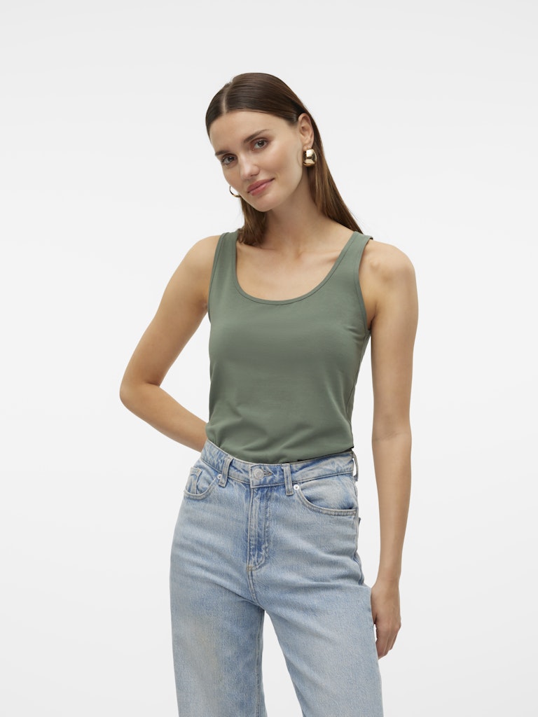 Vmlulu Long Tank Top Jrs Noos - Olijf