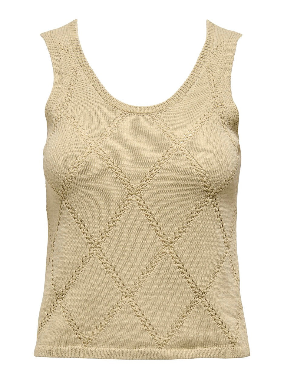 Jdythea Life Diamond S/l Tank Top K - Kaki