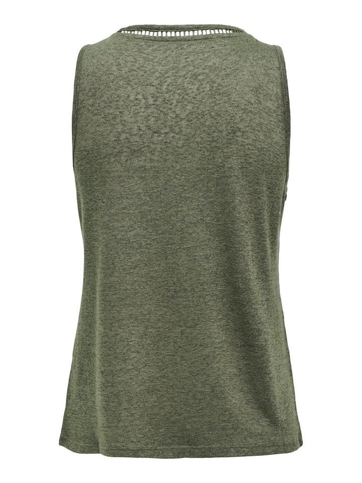 Onlpenny S/l V-neck Top Jrs - Donkergroen