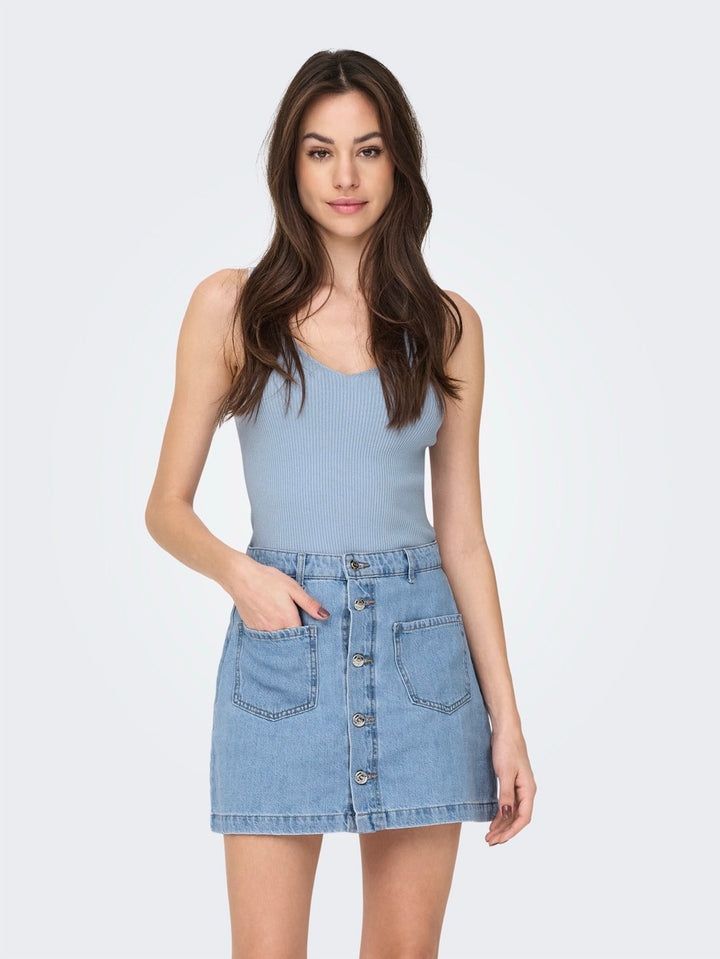 Jdynanna S/l Top Knt Noos - Lichtblauw