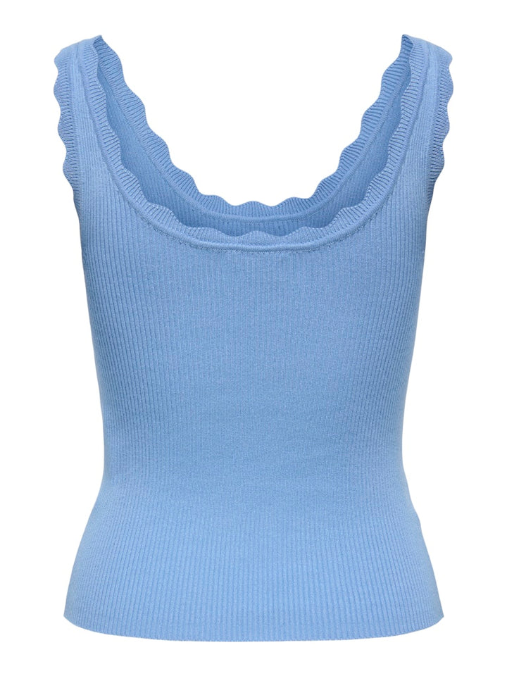 Jdynanna S/l Scallop Edge Top Knt Noos - Lichtblauw