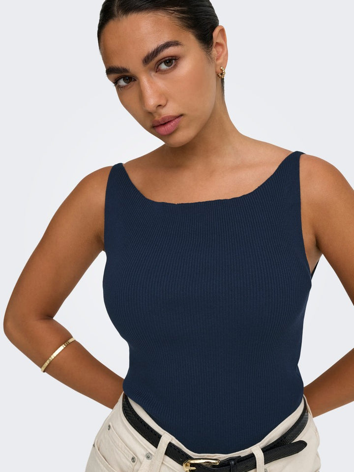 Jdynanna S/l Boat Neck Top Knt - Navy