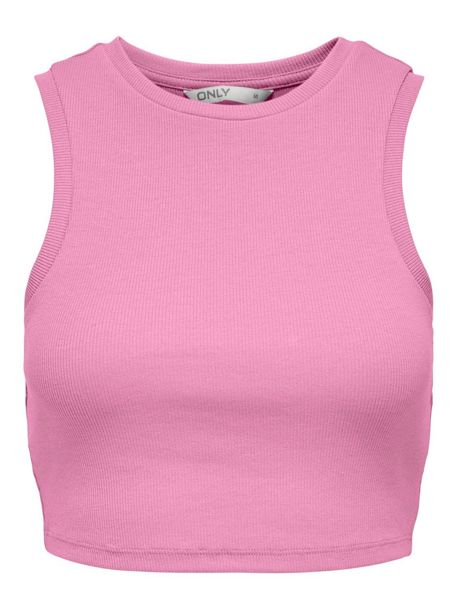 Onlvilma S/l Cropped Tank Top Jrs N - Roze