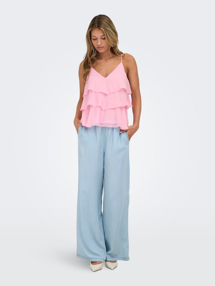 Onllinn Life Flounce Singlet Wvn Noos - Licht Roze