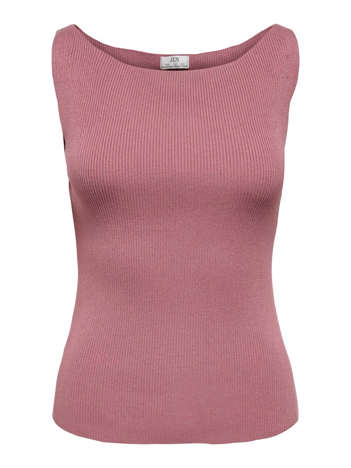 Jdynanna S/l Boat Neck Top Knt - Oud Roze