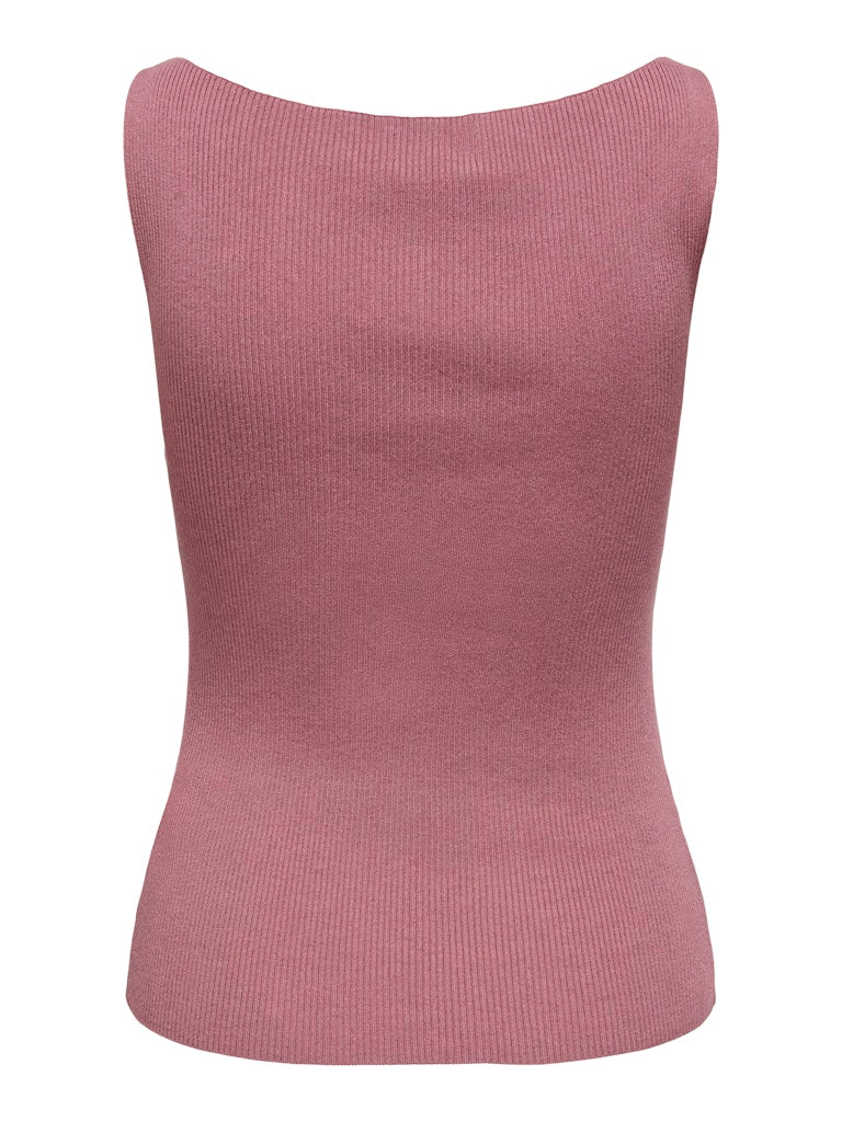 Jdynanna S/l Boat Neck Top Knt - Oud Roze
