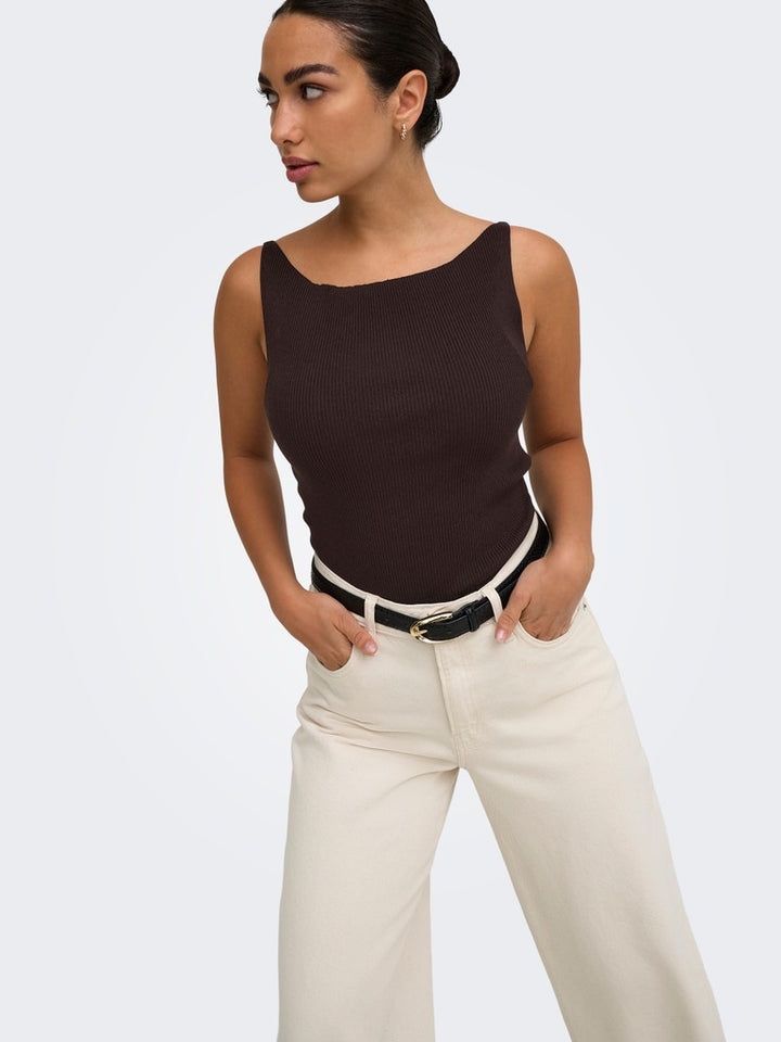 Jdynanna S/l Boat Neck Top Knt - Bruin