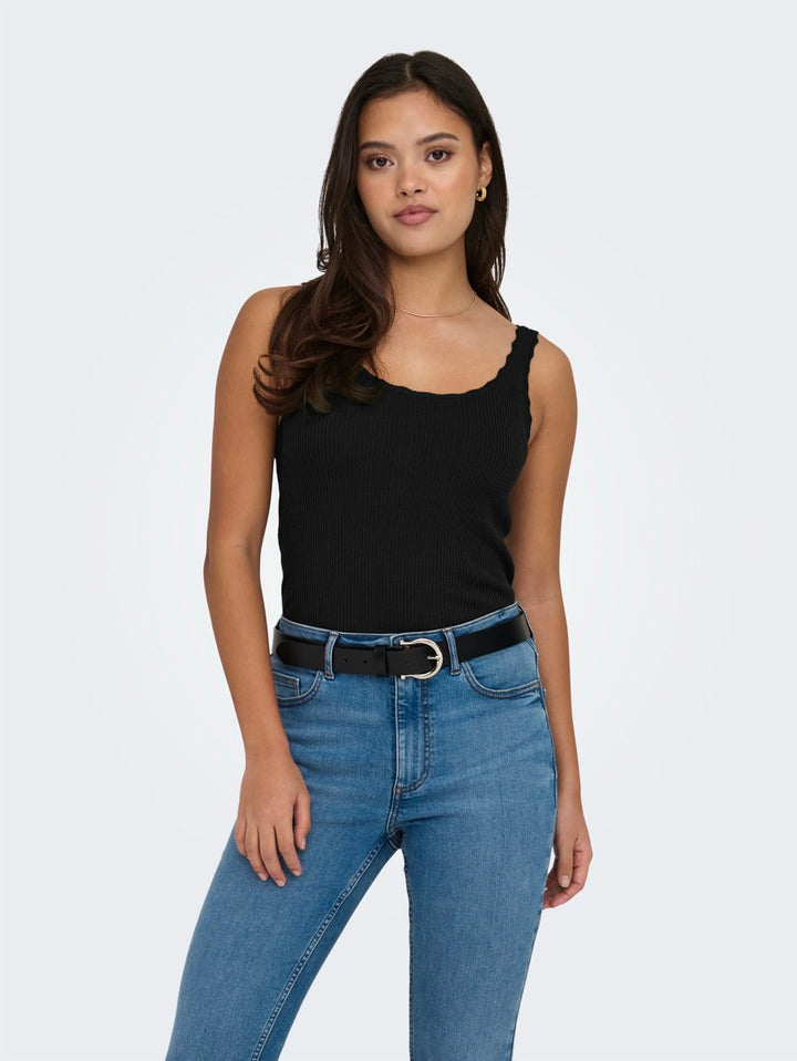 Onlgemma Sl U-neck Knt Nca - Zwart