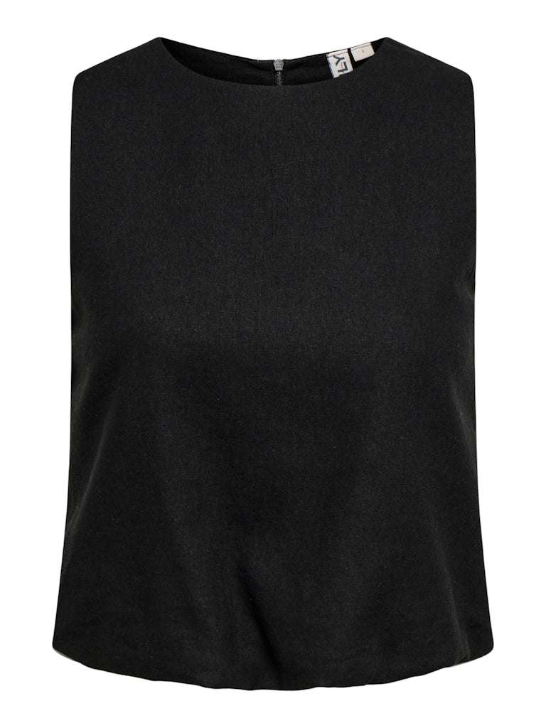 Onlgoa S/l Ballon Linen Bl Top Cc Pnt - Zwart