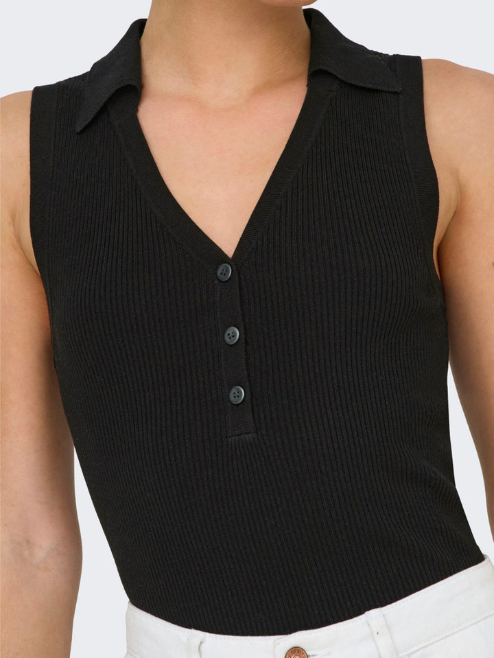 Jdynanna Sl Collar Top Knt - Zwart