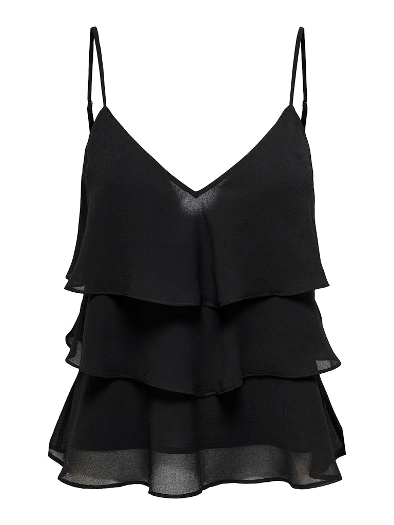 Onllinn Life Flounce Singlet Wvn Noos - Zwart