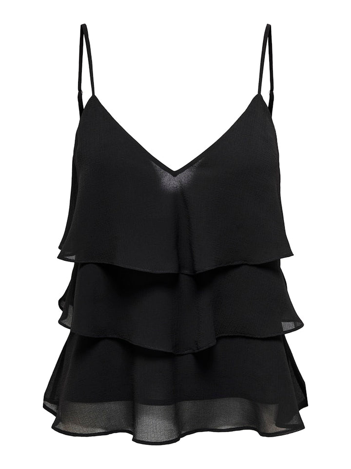 Onllinn Life Flounce Singlet Wvn Noos - Zwart