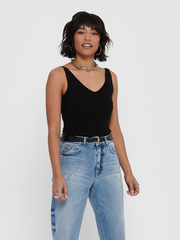 Jdynanna S/l Top Knt Noos - Zwart