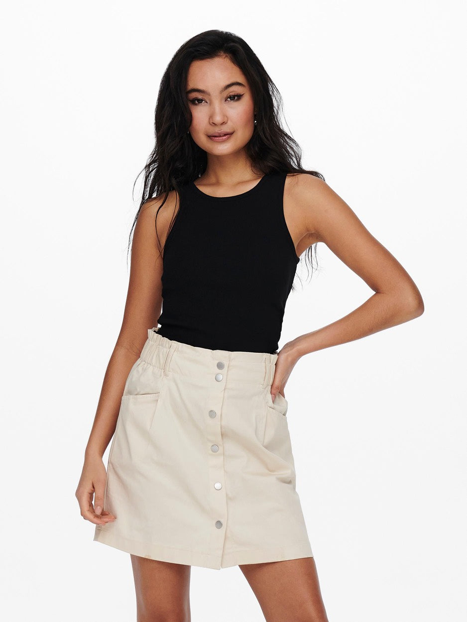 Onlkenya Life Rib Tank Top Jrs Noos - Zwart