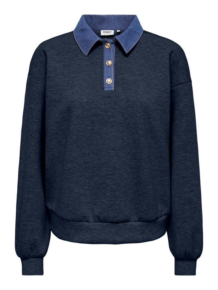 Onlscarlet L/s Polo Mix Sweat Ub Pr Swt - Navy