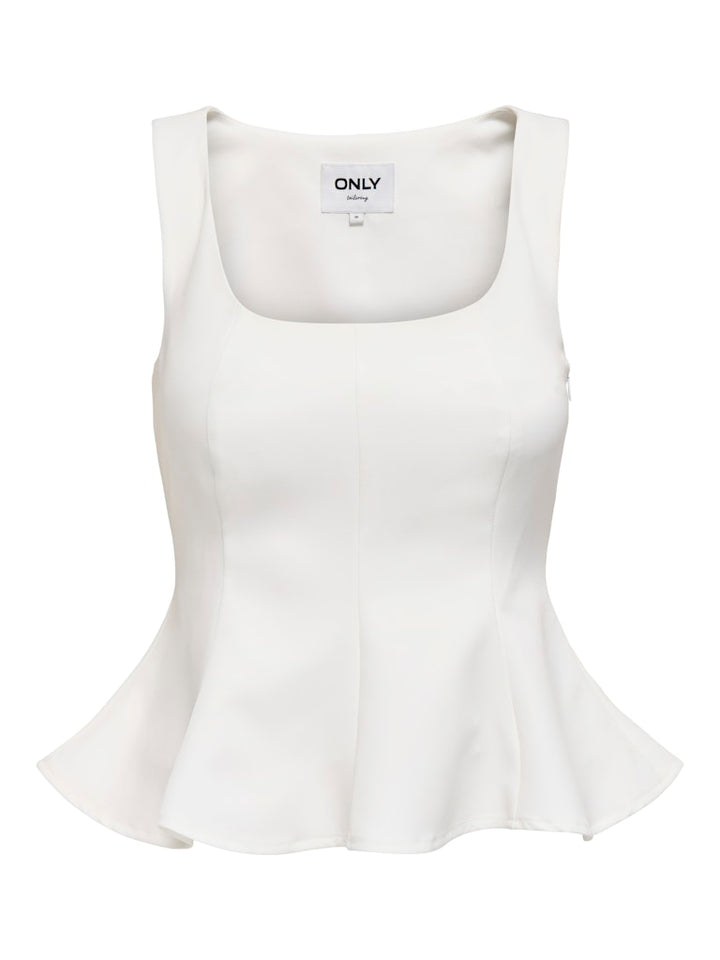 Onlorleen Life Strap Peplum Top Tlr - Off-white