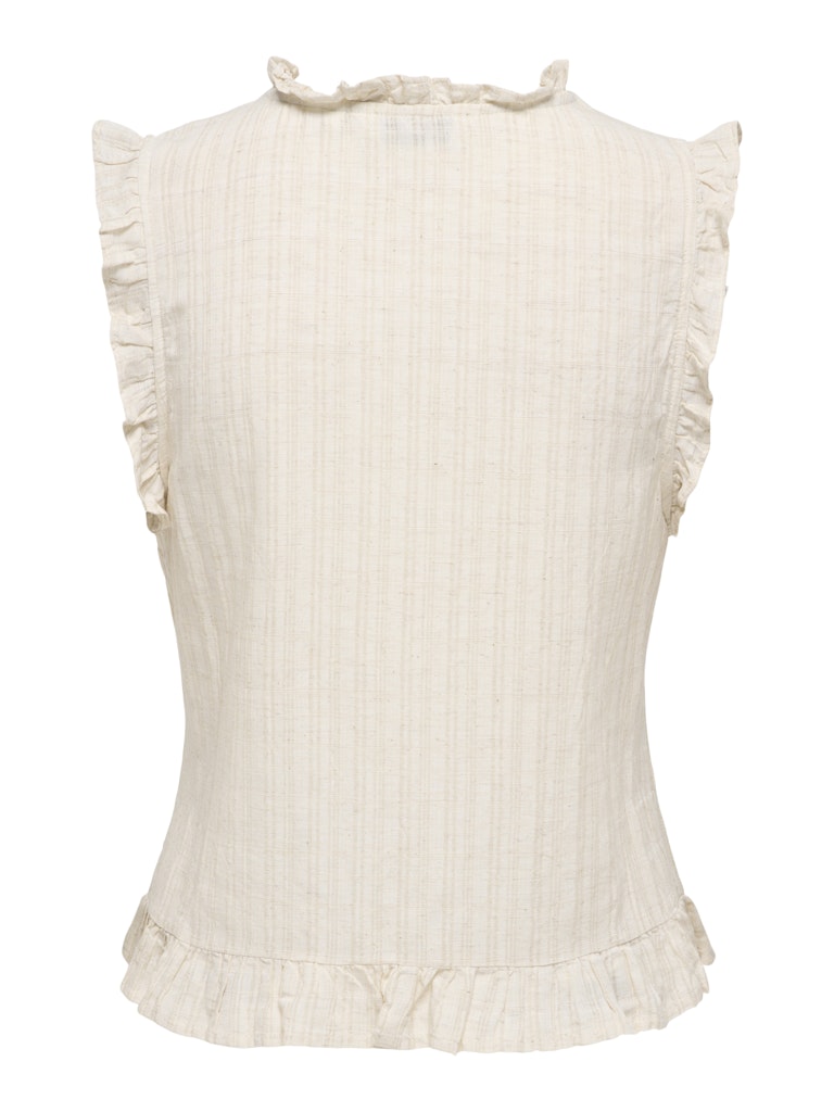 Onlellys S/l Frill Emb Top Wvn - Beige