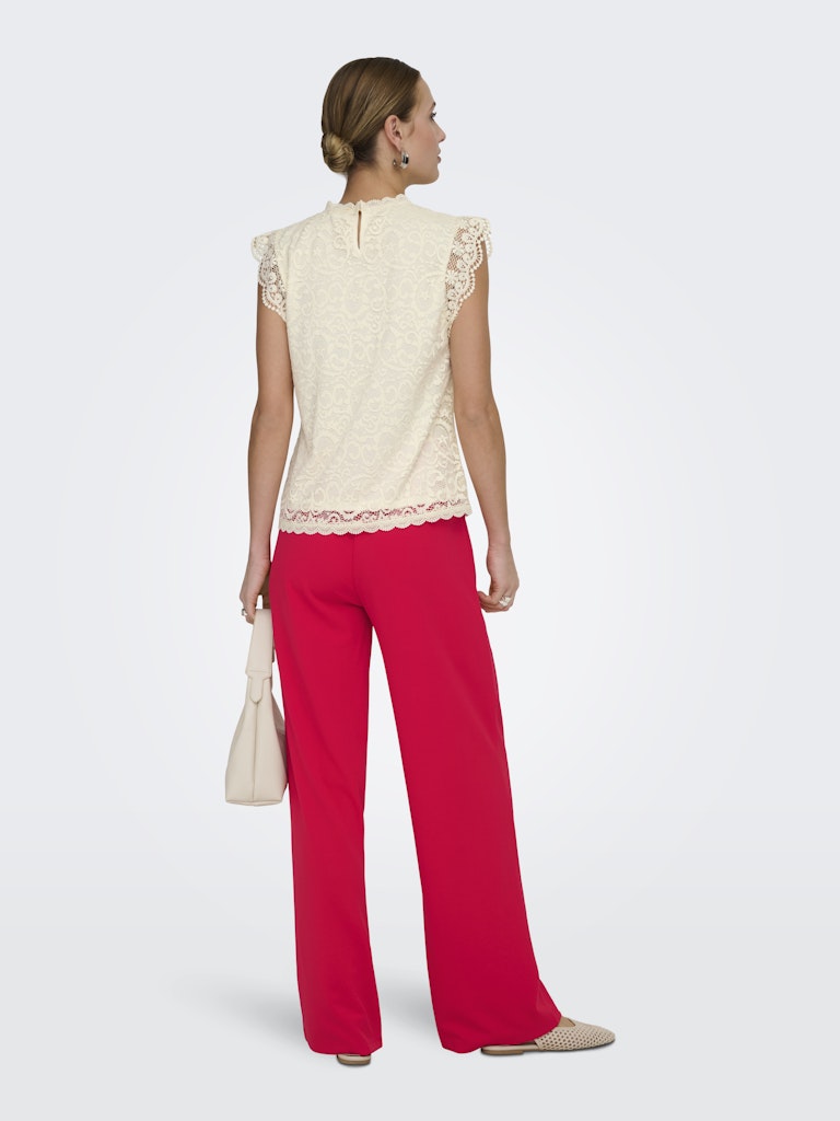 Jdylotas S/l Lace Top Jrs - Wit Dessin