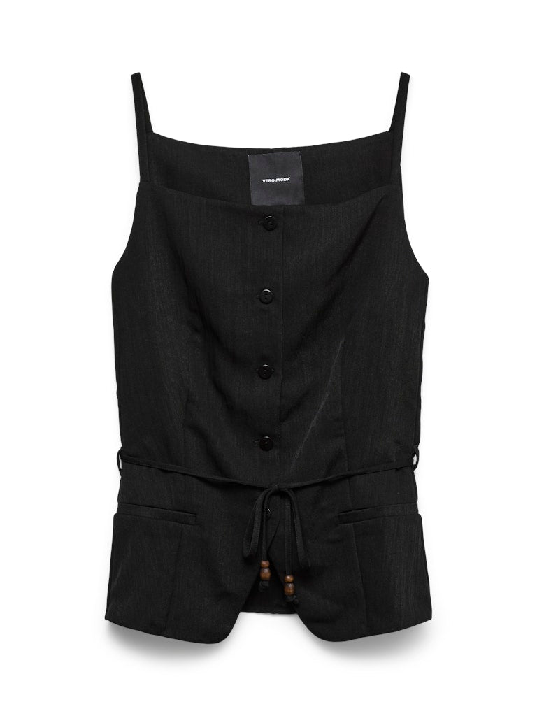 Vmlieve Sl Belted Waistcoat - Zwart