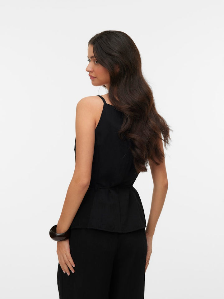 Vmlieve Sl Belted Waistcoat - Zwart