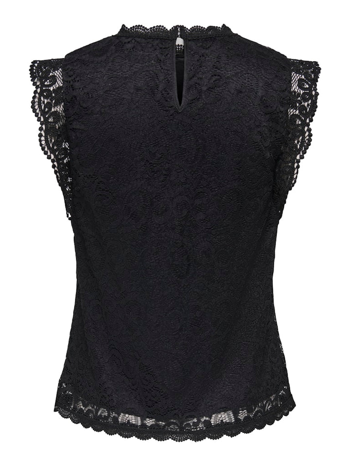 Jdylotas S/l Lace Top Jrs - Zwart Dessin
