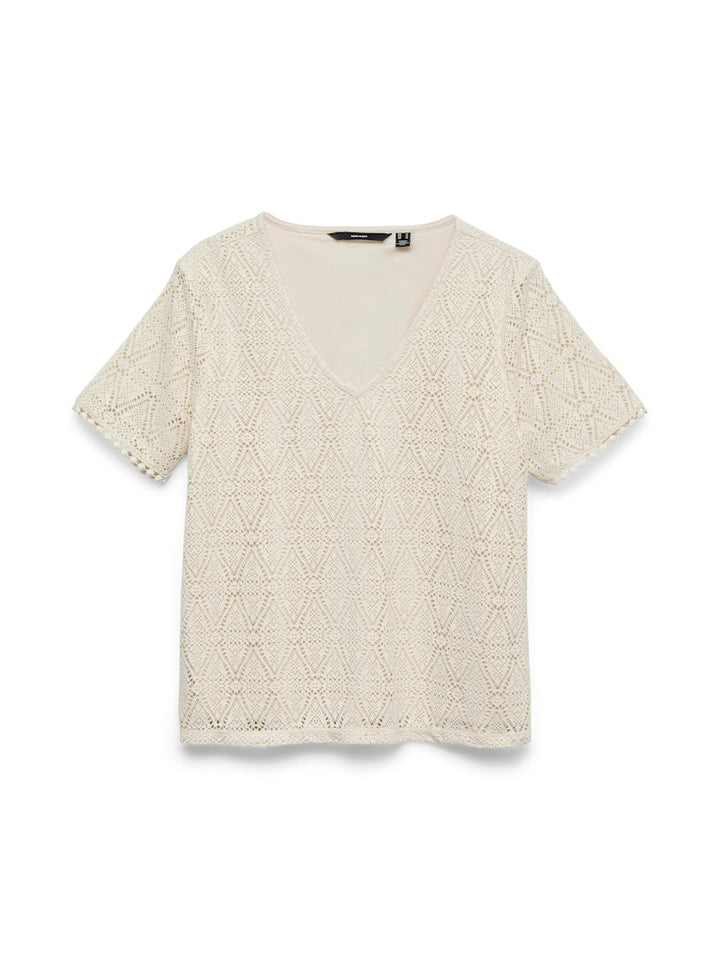 Vmmaya Ss V Neck Top Jrs - Wit