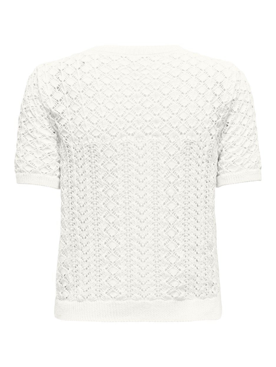 Onlsaga Life Ss O-neck Cc Knt - Off-white