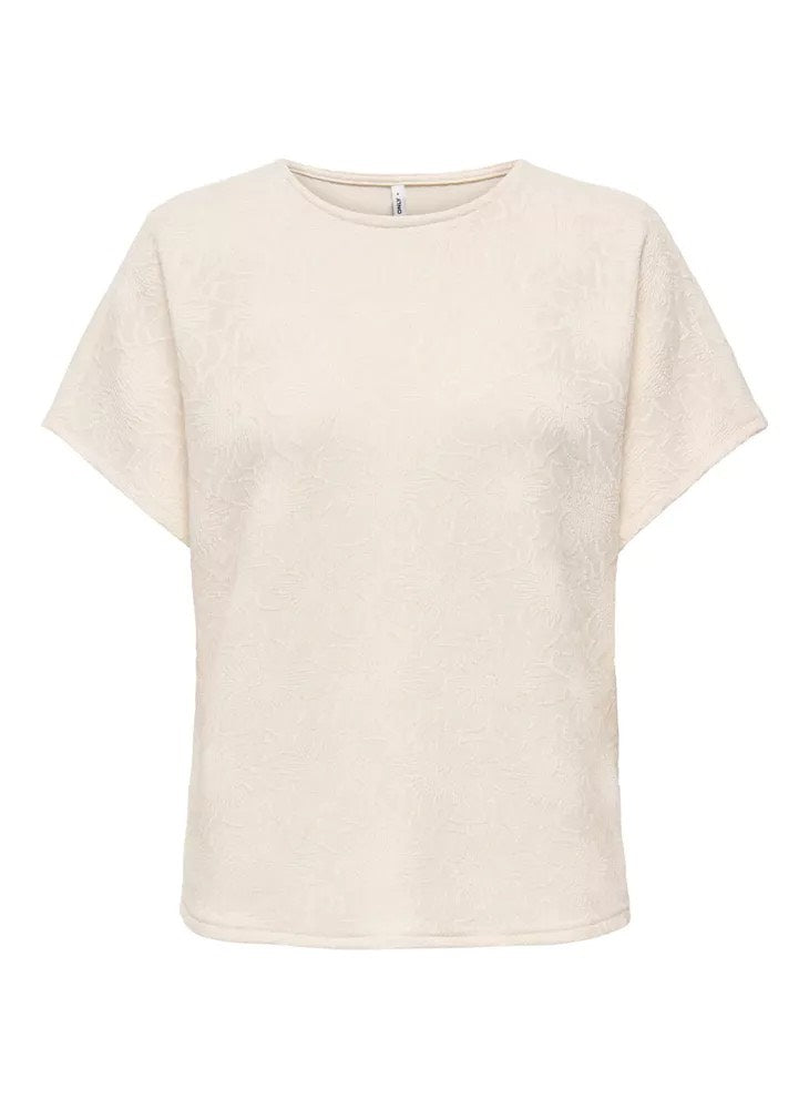 Onlvelma S/s Loose O-neck Top Jrs - Off-white