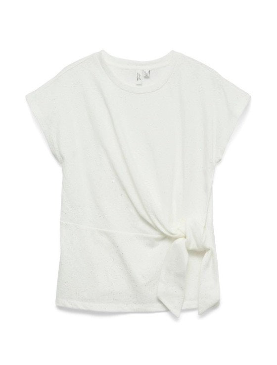 Vmjinnie S/s O-neck Knot Top Jrs Btq - Off-white