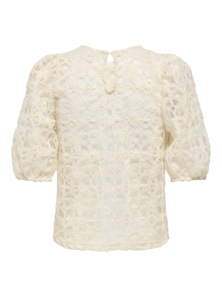 Onlbenia S/s O-neck Lace Top Jrs - Ecru