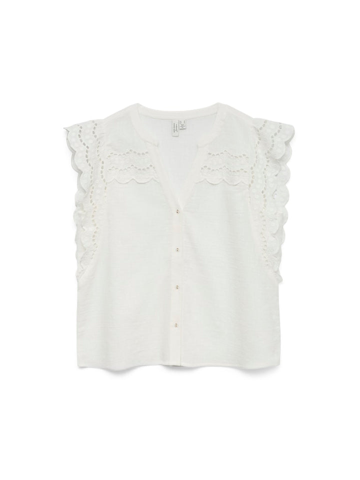 Vmjayla S/l Top Wvn Btq Ga - Ecru