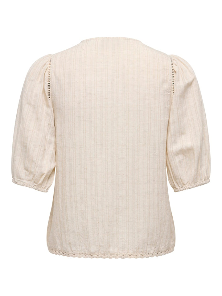 Onlnura Ss Tie Top Wvn - Beige