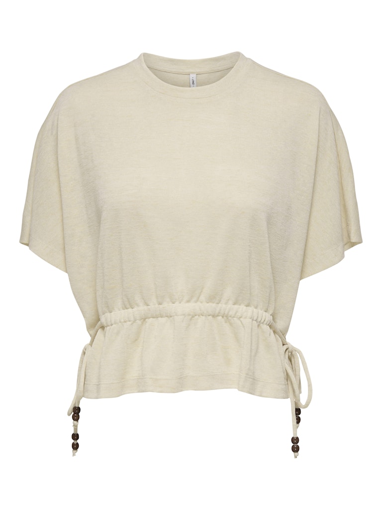 Onlpearl S/s Elastic Waist Top Jrs - Beige