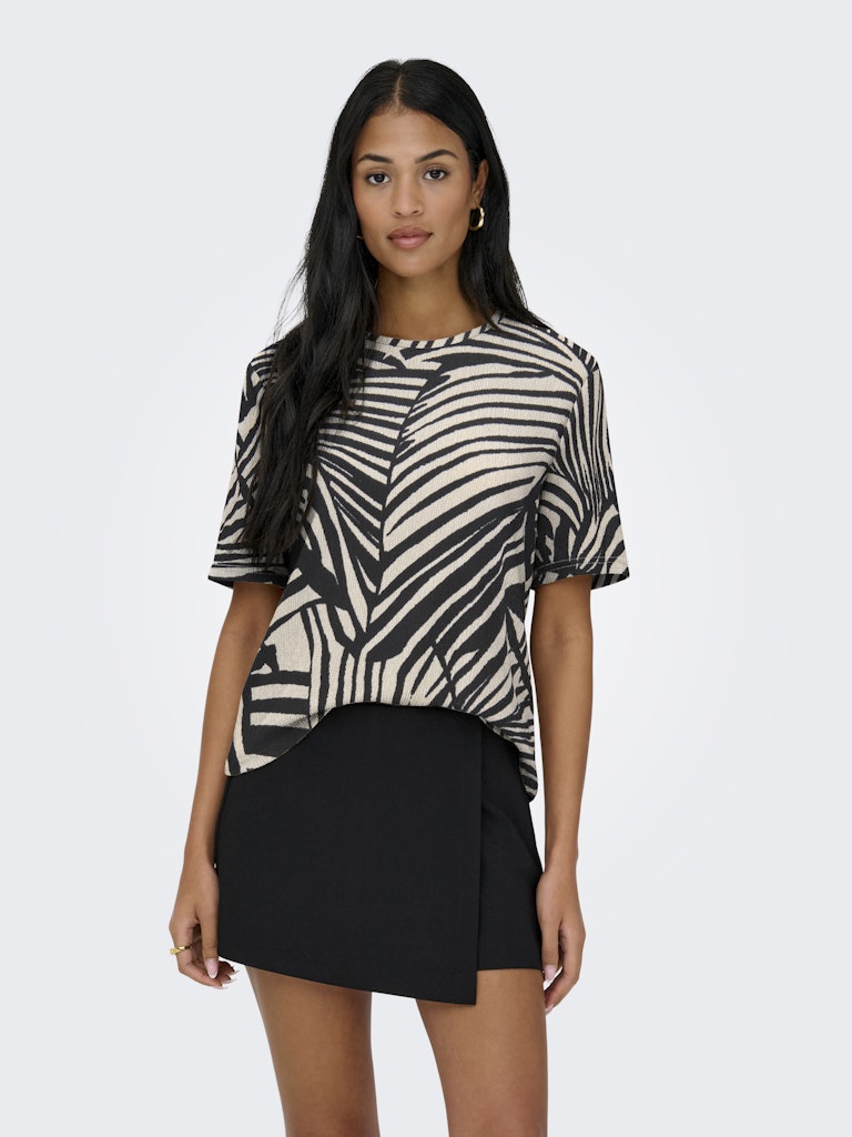 Jdydebbie S/s Top Jrs - Ecru Dessin