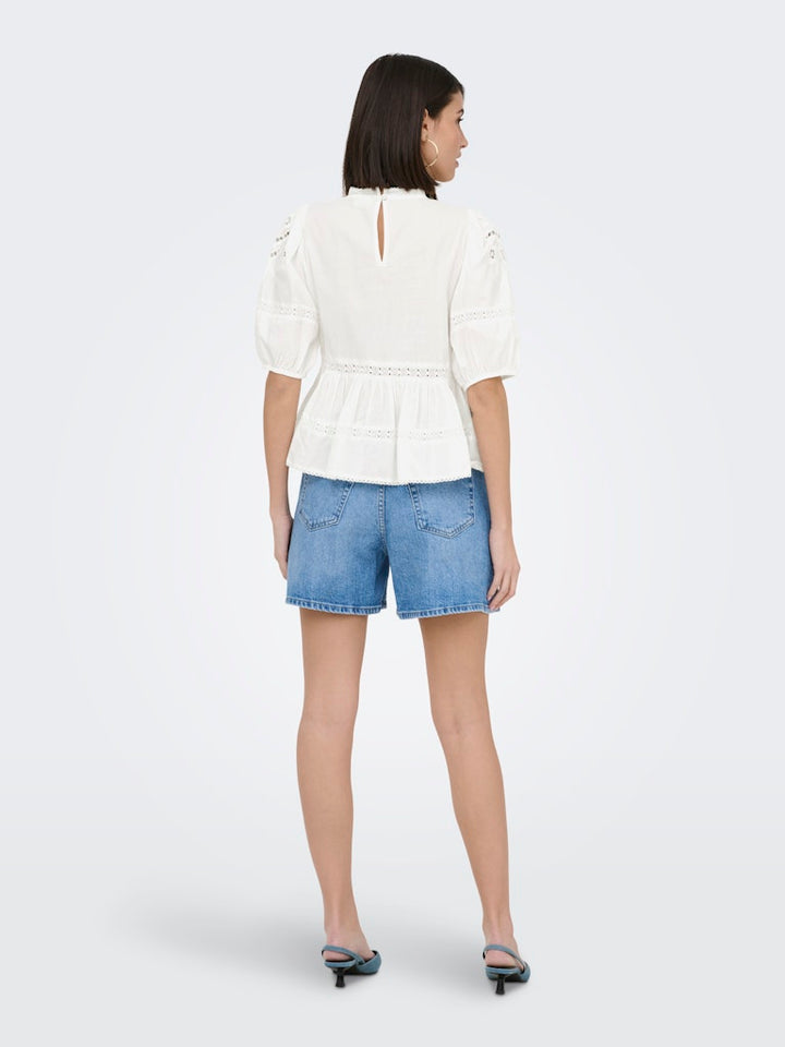 Jdystarry 2/4 Lace Top Wvn - Wit Dessin