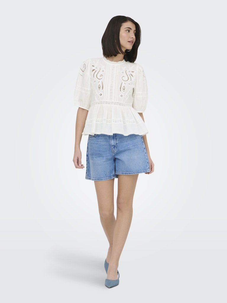 Jdystarry 2/4 Lace Top Wvn - Wit Dessin