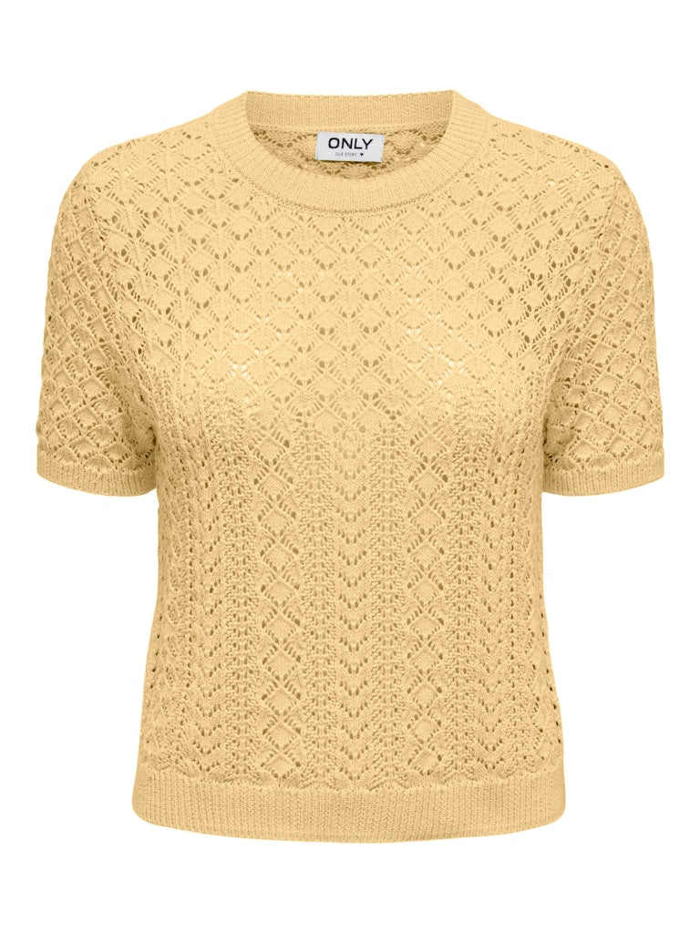 Onlsaga Ss O-neck Knt Noos - Licht Geel