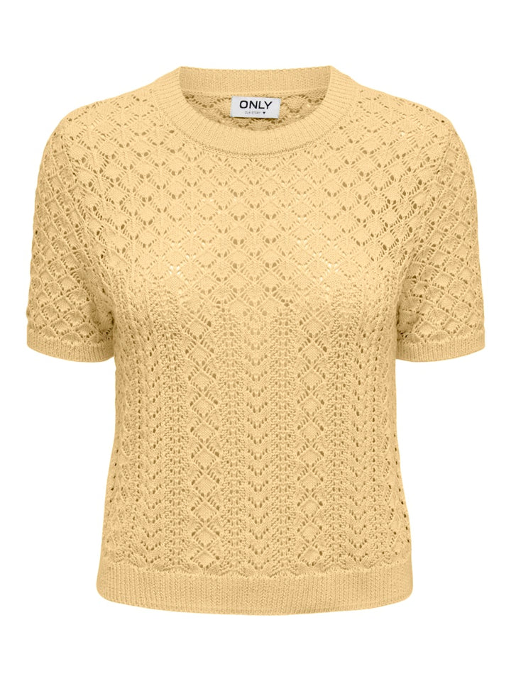 Onlsaga Ss O-neck Knt Noos - Licht Geel
