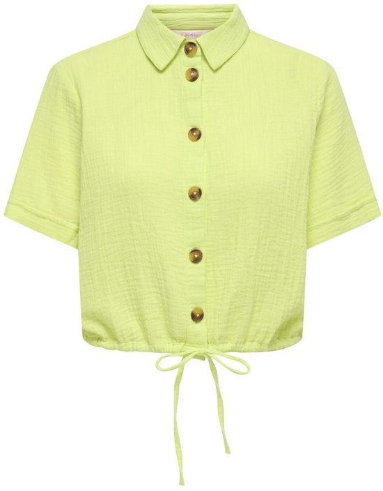 Onlthyra S/s V-neck String Top Cs Wvn - Lime
