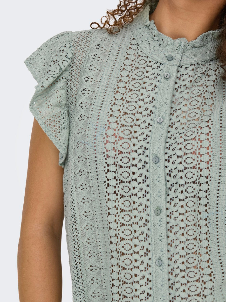 Onlgabina Cap Sleeve Top Wvn - Olijf