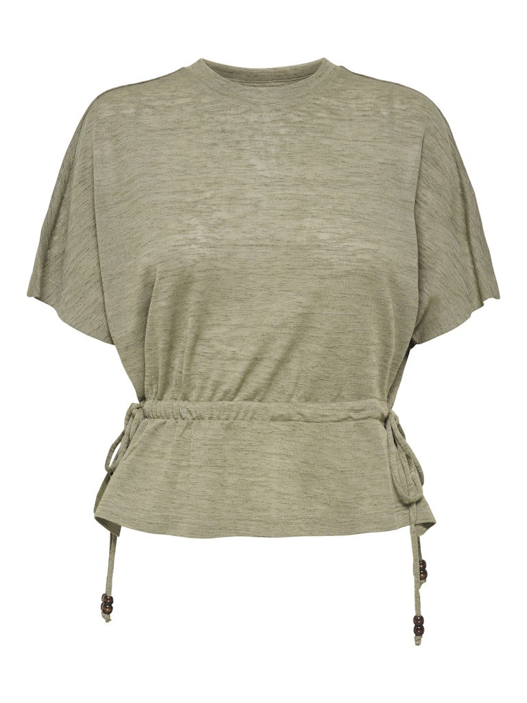 Onlpearl S/s Elastic Waist Top Jrs - Army