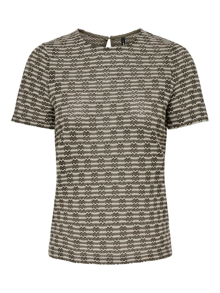 Onltove S/s O-neck Top Jrs - Groen Dessin