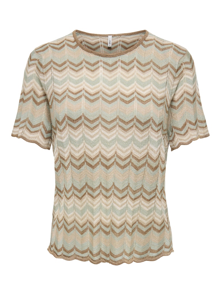 Onlaster Ss Glitter O-neck Tee Knt - Groen Dessin