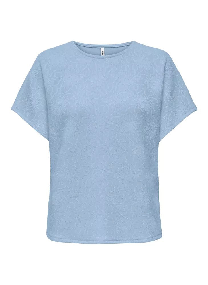 Onlvelma S/s Loose O-neck Top Jrs - Lichtblauw