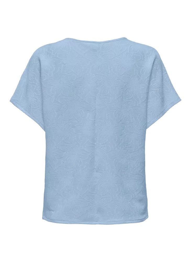 Onlvelma S/s Loose O-neck Top Jrs - Lichtblauw